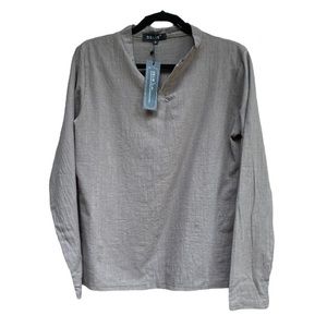 New DELIE Long Sleeve 1/4 Button Down Top